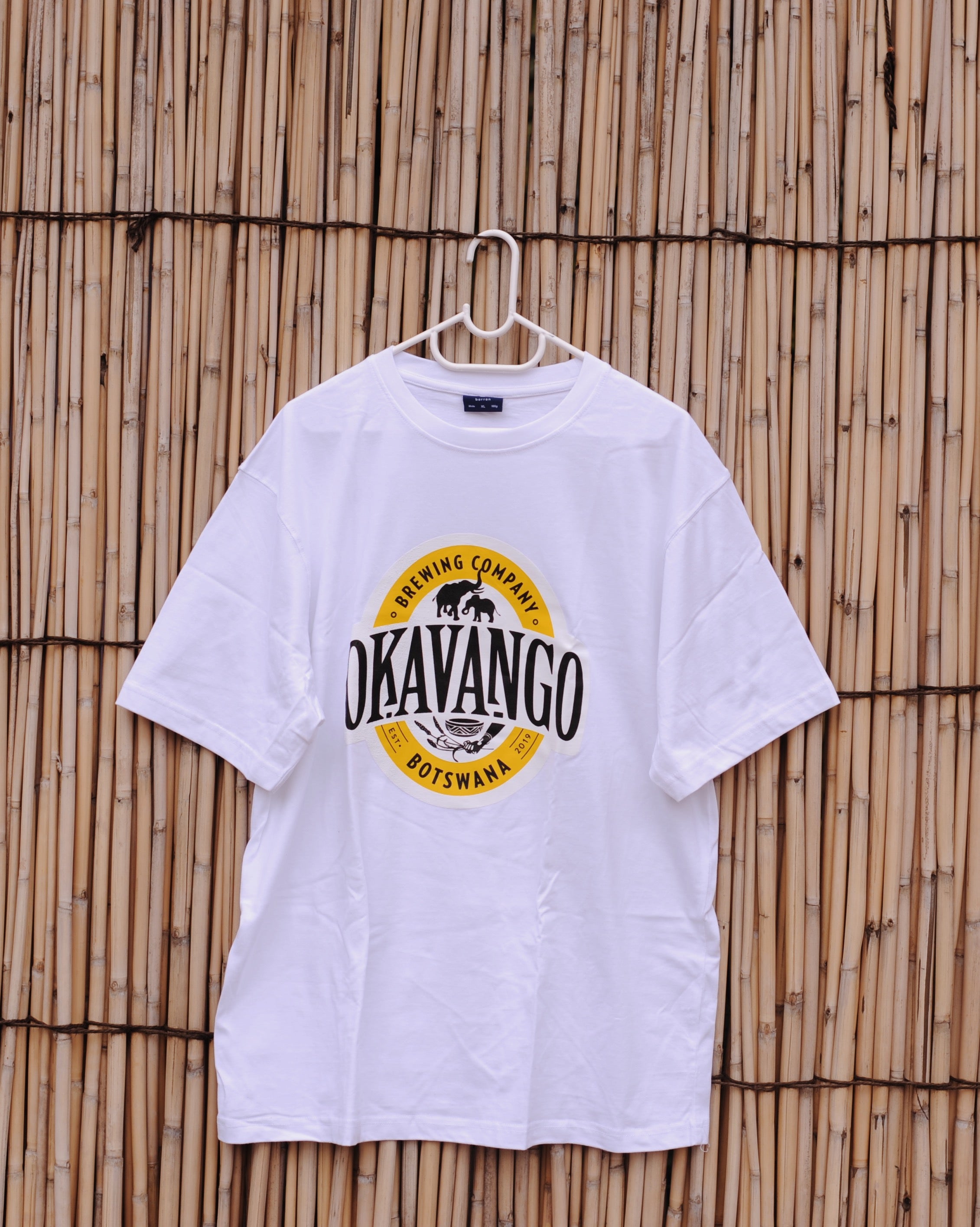 OKAVANGO BEER Unisex Tshirt - White Color Logo