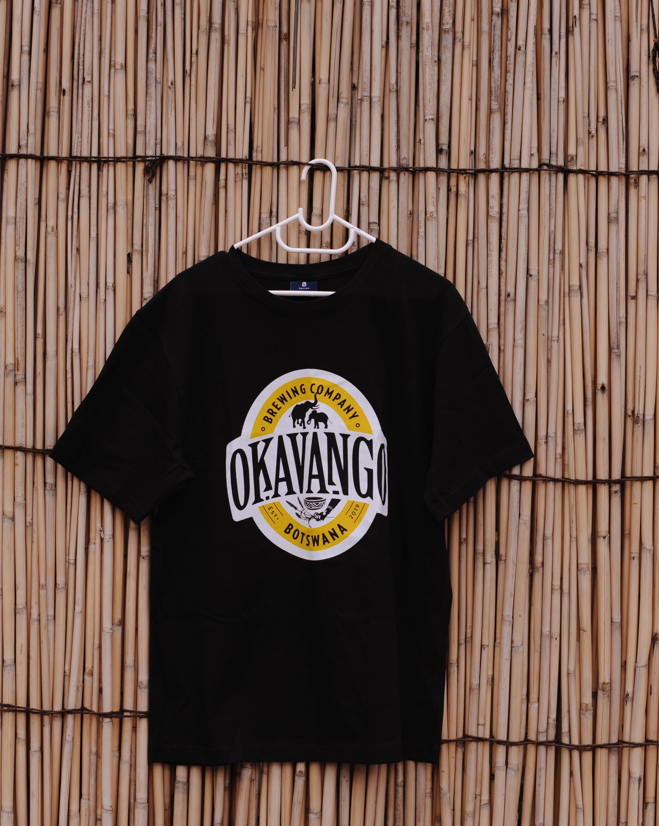 OKAVANGO BEER Unisex Tshirt - Black Color Logo