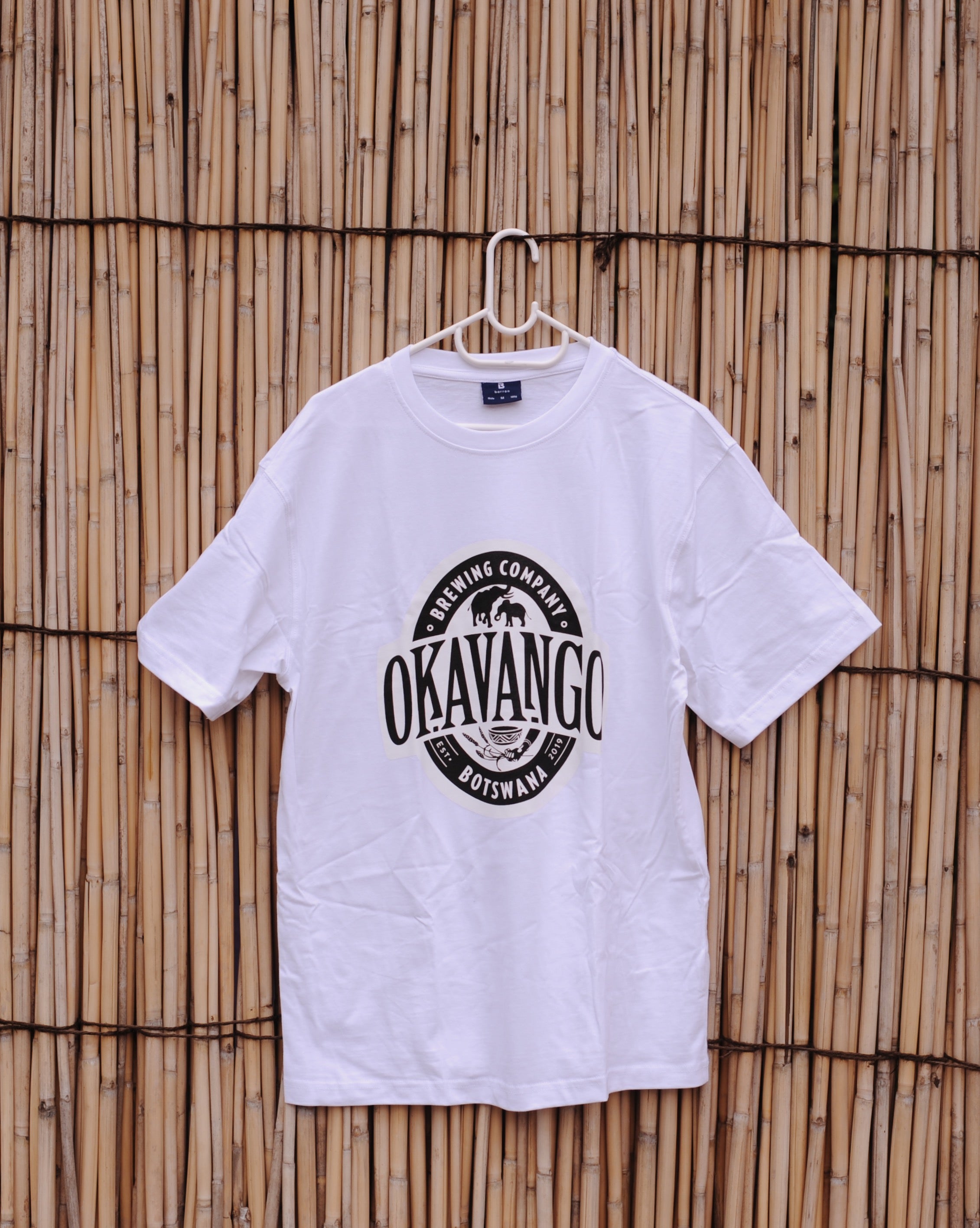 OKAVANGO BEER Unisex Tshirt - White BW Logo